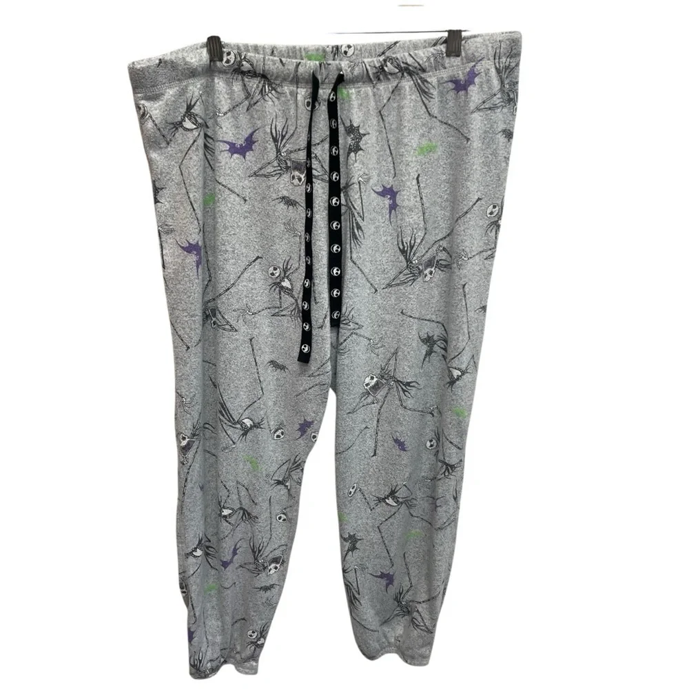 Nightmare before Christmas women’s pajama lounge pants large gray Jack